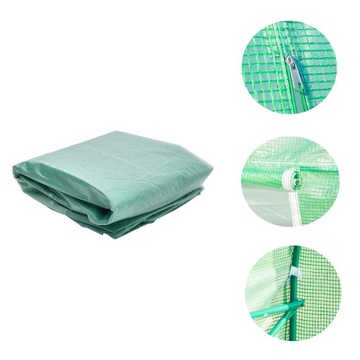 Зелёная туннельная плёнка с окнами москитной сеткой, 2х6х3м.