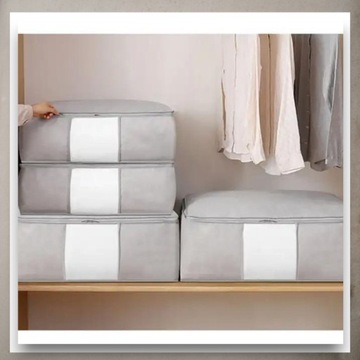 Чехол под кровать, сумка для хранения одежды, нежно-серый М
