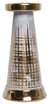 СЕРЫЙ И ЗОЛОТОЙ ПОДСВЕЧНИК 18см