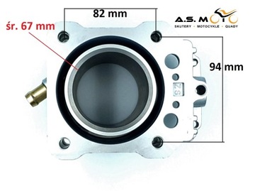 Cylinder z Tłokiem Quad ATV 250 DO QUADA LC CIECZ SHINERAY BASHAN KINGWAY