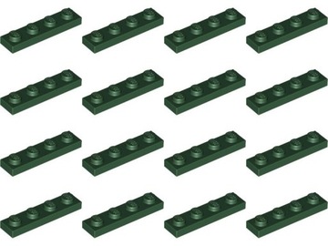 Lego 3710 płytka 1x4 ciemnozielona 16 sztuk