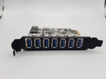 КАРТА РАСШИРЕНИЯ 7 ПОРТОВ USB 3.0 СО СЛОТОМ PCI-EX1 X4 X8 X16 5GBPS 12X12MM