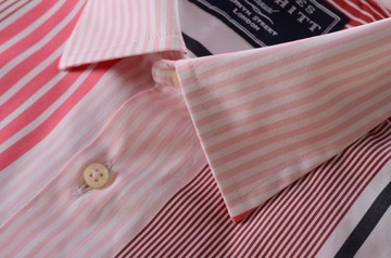 CHARLES TYRWHITT koszula w różowy prążek M k 40