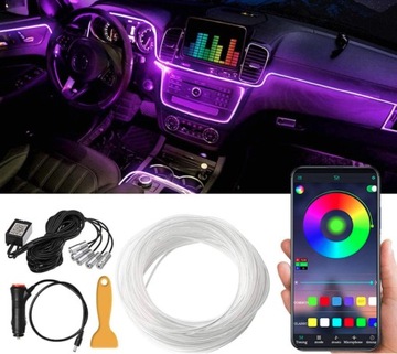 LEDY LED TAŚMA RGB NEONY DO WNĘTRZA SAMOCHODU AUTA