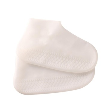 Wodoodporny silikonowy pokrowiec na buty, gumowy pokrowiec przeciwdeszczowy na buty, biały M