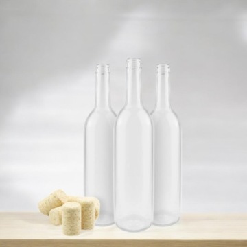 10X ВИННЫЕ БУТЫЛКИ 0,75 Л + ПРОБКА - 3 ЦВЕТА