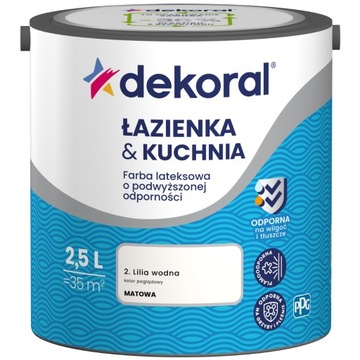 Dekoral Łazienka&Kuchnia Farba lateksowa LILIA WODNA 2,5L
