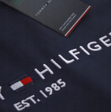 T-SHIRT KOSZULKA MĘSKA TOMMY HILFIGER GRANAT EST. 1985 ROZ. S