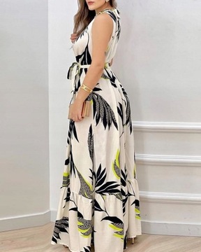 NOWA LETNIA SUKIENKA MAXI W BOTANICZNY PRINT