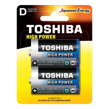 2x Baterie Alkaliczne TOSHIBA HIGH POWER LR20 D