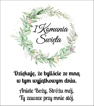 PODZIĘKOWANIE DLA GOŚCI PIERWSZA KOMUNIA ŚWIĘTA ANIOŁEK BRELOK PAMIĄTKA