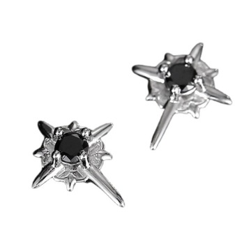 Magnetyczny klips do ucha North Star dla mężczyzn, S925 srebrny, bez otworu do ucha