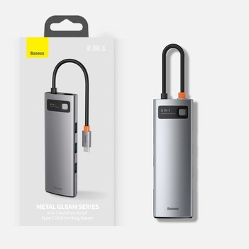 Адаптер-разветвитель Baseus Hub Splitter 8in1 USB-C — USB 3.0 HDMI USB-C MicroSD RJ45