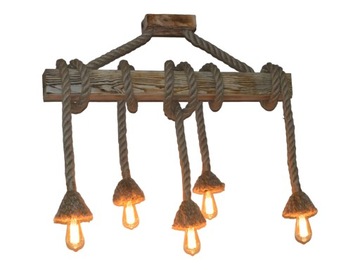 Ręcznie robiona lampa drewniana OldRope5