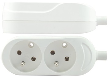 gniazdo podwójne z uziemieniem na kabel loft retro
