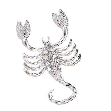 3xSrebrny Kryształ Skorpion Zwierząt Projekt Pin