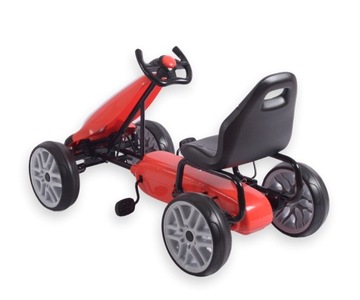 Детский педальный картинг, колеса EVA, ручник, Power Red Milly Mally