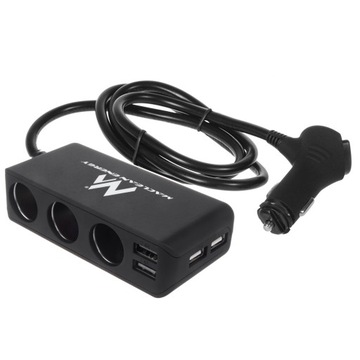 РАСПРЕДЕЛИТЕЛЬ ЗАЖИГАЛКИ ТРОЙНИКА 12–24 В 2xUSB 120 Вт Smart IC Maclean MCE117