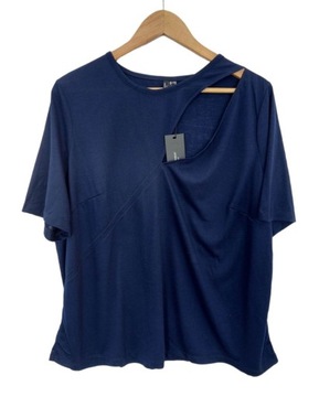 Vero Moda granatowy t-shirt z wycięciem 46/48