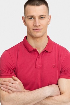 Czerwona gładka koszulka polo męska dopasowany krój rozmiar XXXL
