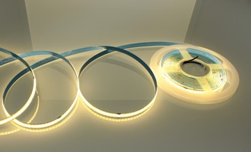 Неоновая светодиодная лента COB 12В Теплая 5м Однородная