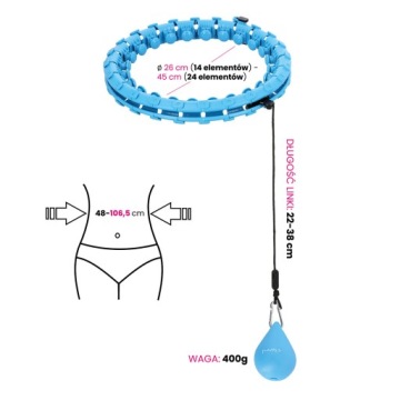НАБОР HULA HOP HHW01 С ВЕСОМ PUBS И HMS + РЕМЕНЬ BR163 PLUS SIZE