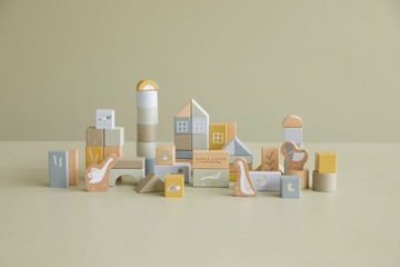 LITTLE DUTCH ZESTAW KLOCKÓW drewnianych Błękit 2+