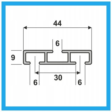 ДВОЙНАЯ АЛЮМИНИЕВАЯ ПОТОЛОЧНАЯ рейка С КРЫШКОЙ 300см SLIM KOWALSKI
