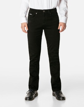 Czarne Spodnie Jeansowe Męskie Texasy Dżinsy Prosta Nogawka Jeans 085 r W36