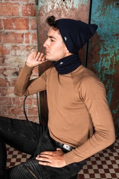 Длинная шапка + утеплитель для шеи, комплект из хлопка ЦВЕТА