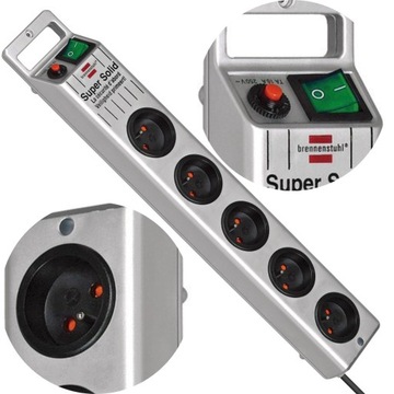 LISTWA ZASILAJĄCA PRZEDŁUŻACZ SUPER SOLID 5GN. 2,5M