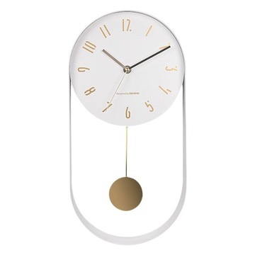 Nordic Pendulum Wall Clock Non Ticking White