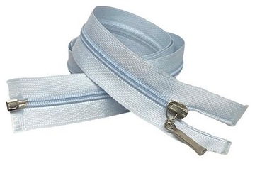 Zamek błyskawiczny 3mm rozdzielczy błękit suwak ozdobny nikiel patyk 45cm