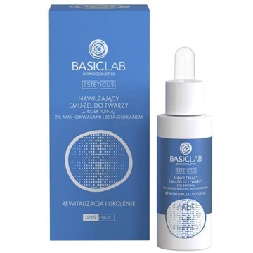 BasicLab Nawilżający EmuŻel do twarzy z 4% ektoiną