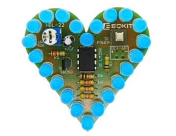 Уроки пайки пульсирующего сердца BLUE 22LED