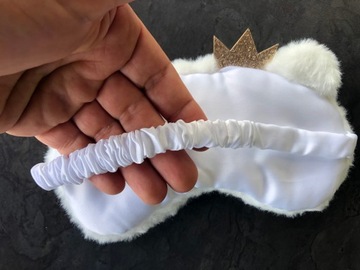 МАСКА ДЛЯ ВЕК ДЛЯ СНА, СНА, РАССЛАБЛЕНИЯ, плюшевый мишка, белый OLDMAN PLUSH