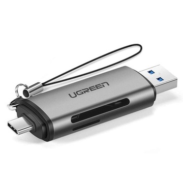 UGREEN ALUMINIOWY ADAPTER USB 3.0 USB-C CZYTNIK KART PAMIĘCI SD MICROSD