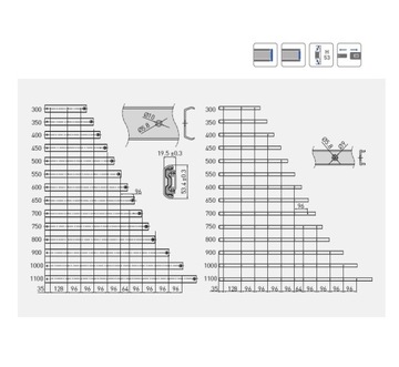 ШАРИКОВЫЕ НАПРАВЛЯЮЩИЕ GTV ДЛЯ ЯЩИКА H53 L500, 100 КГ, ПОЛНОЕ ВЫДВИЖЕНИЕ, ПРОЧНАЯ КАМЕРА