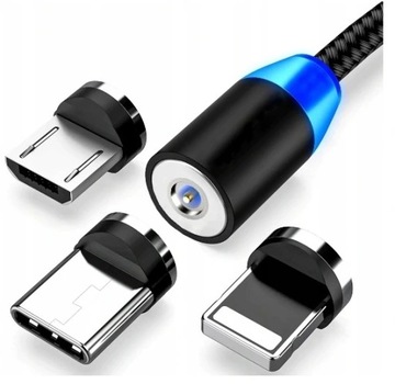 Магнитный кабель 3 в 1 для IPHONE Micro USB TYPE-C