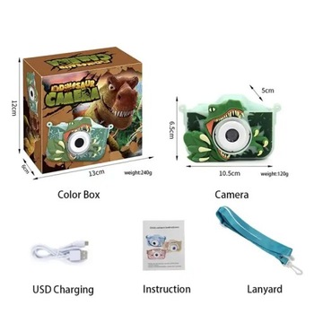 Детский фотоаппарат XL-920 Динозавр зеленый