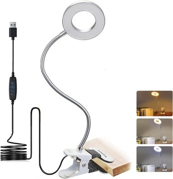 Lampka LED do czytania USB 5W 360 3 tryby oświetlania regulowana