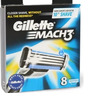 8x ORYGINAŁ WKŁADY OSTRZA DO MASZYNKI GILLETTE MACH3 MACH 3 NOŻE GOLENIA