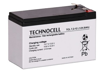 Akumulator AGM 8Ah/12V TCL 7,2-12 T2 TECHNOCELL