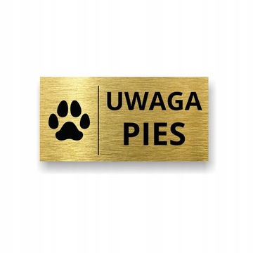 TABLICZKA UWAGA ZŁY PIES | UWAGA GROŹNY PIES Łapa | 20x10 | Nierdzewna