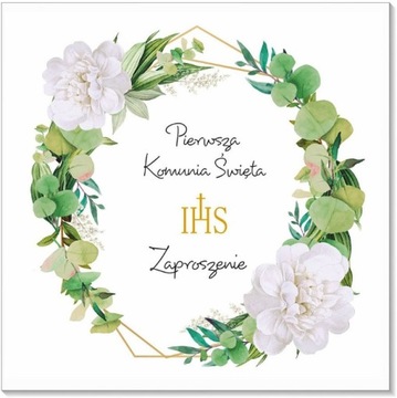 Zaproszenia Komunijne Komunia Eukaliptus 1szt.
