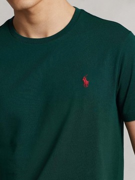 T-shirt męski okrągły dekolt POLO RALPH LAUREN zielony rozmiar M NA LATO
