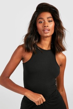 EC32309 *BOOHOO CZARNE DOPASOWANE BODY BEZ RĘKAWÓW XL