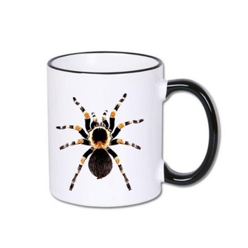 Kubek czarny rant pająk pająki tarantula ptasznik