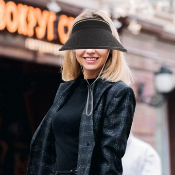 Уличная складная тканая пляжная шляпа для защиты дамы