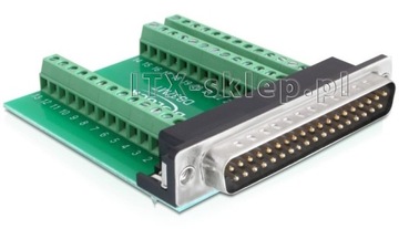 Adapter terminal Sub-D męski 37pin raster 3,81 mm